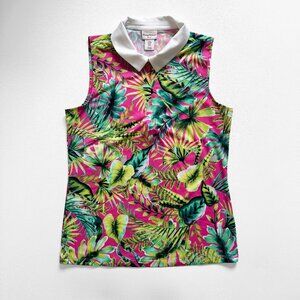 Tommy Bahama Tropical Sleeveless Golf Top Sz M